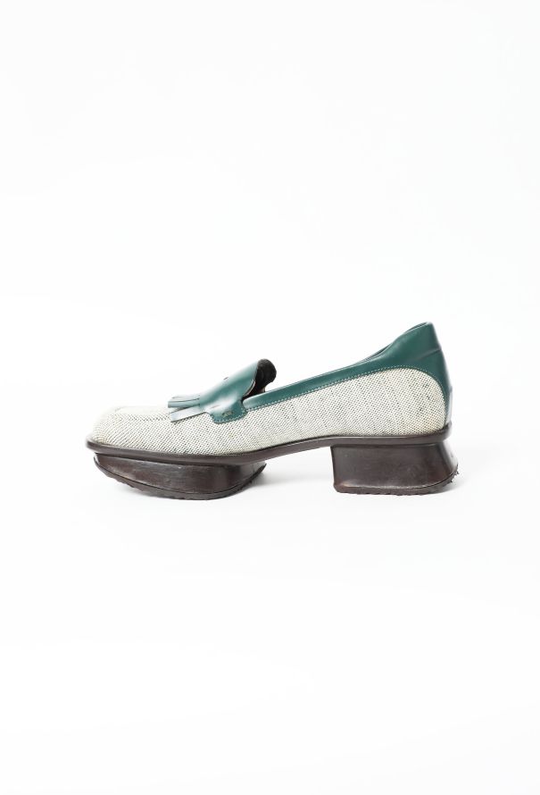 Prada Bicolor Canvas Loafers - 5