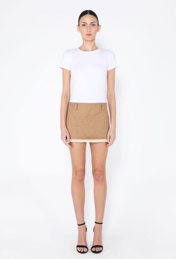 Miu Miu S/S 2022 Camel Mini Skirt - 4