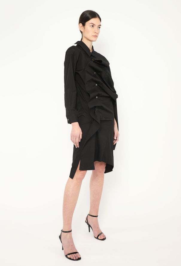 Junya Watanabe Asymmetrical Ruched Shirt Dress - 4