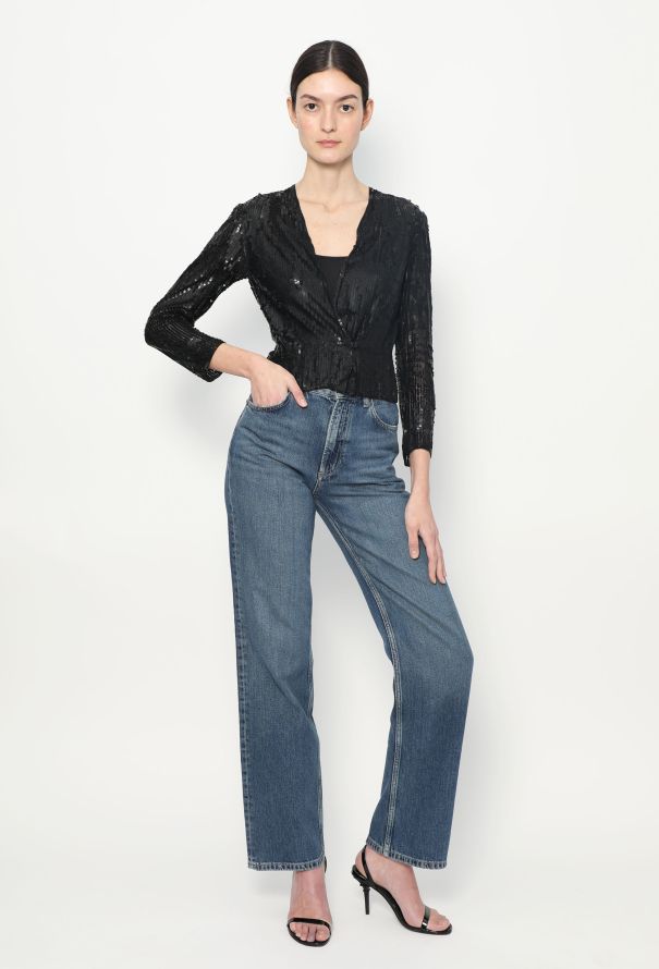 Cropped Sequin Cardigan - 4