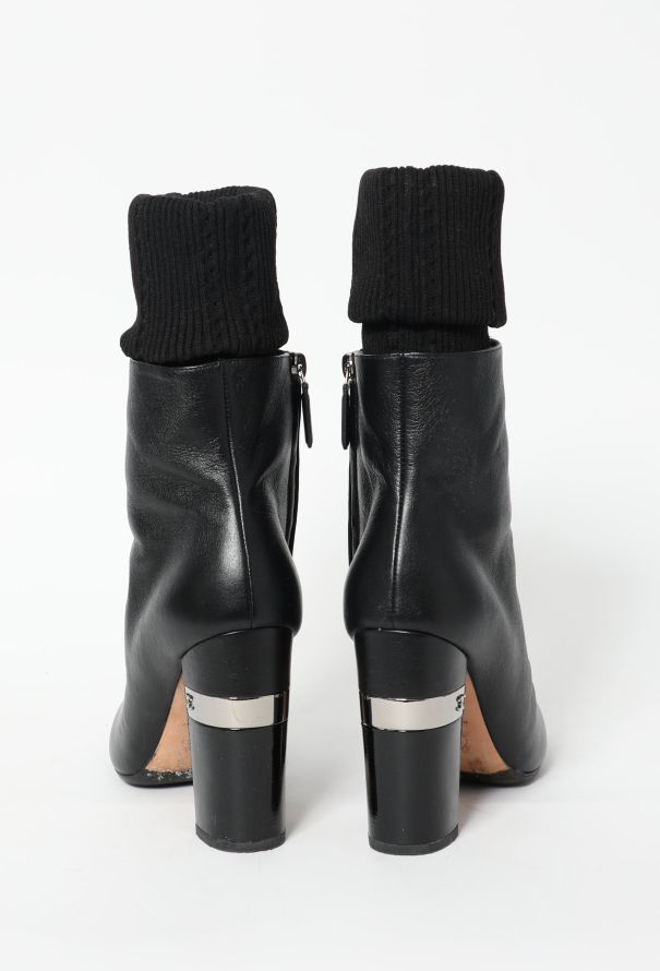 Chanel Leather 'CC' Sock Boots - 4