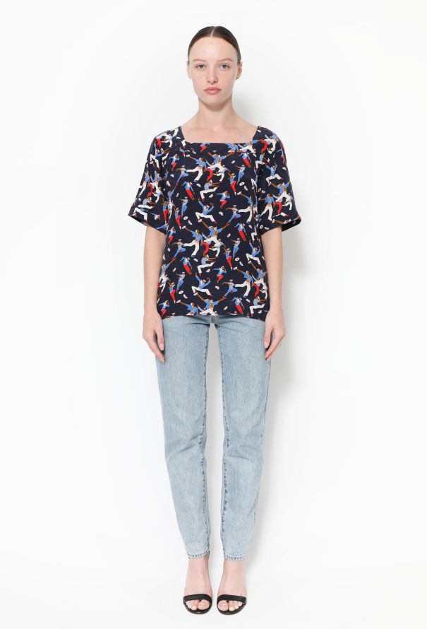 Saint Laurent S/S 1992 Graphic Silk Blouse - 3