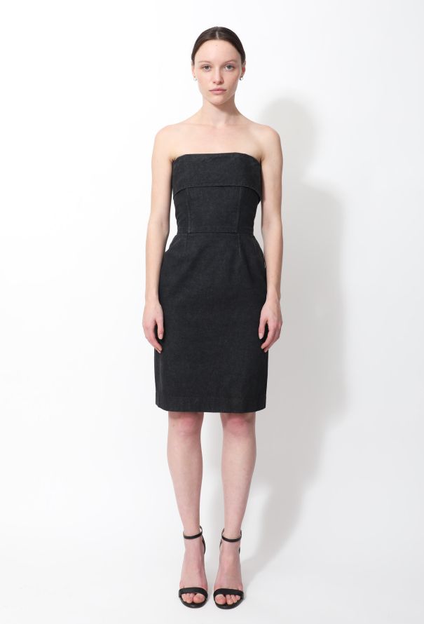 Saint Laurent 70s Denim Bustier Dress - 1