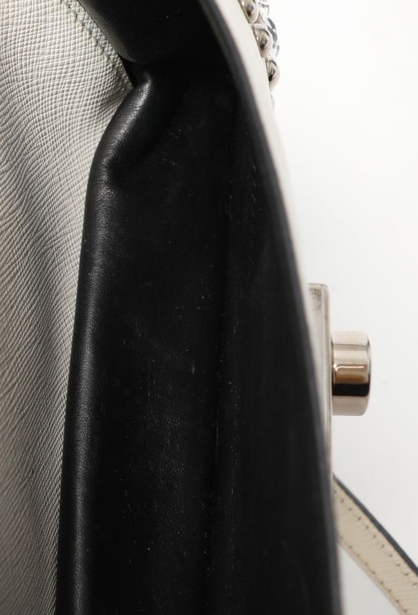 Prada Studded Saffiano Sound Satchel Bag - 18