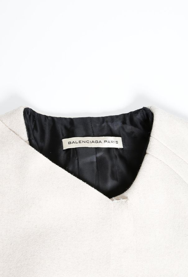 Balenciaga 2010 Asymmetrical Belted Wool Coat - 5