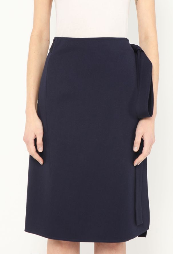 Céline F/W 2014 Navy Wrap Skirt - 3