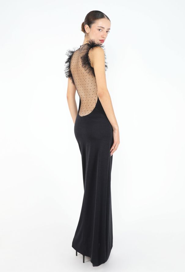 Azzaro STUNNING 1975 Flocked Tulle Sweetheart Gown - 2