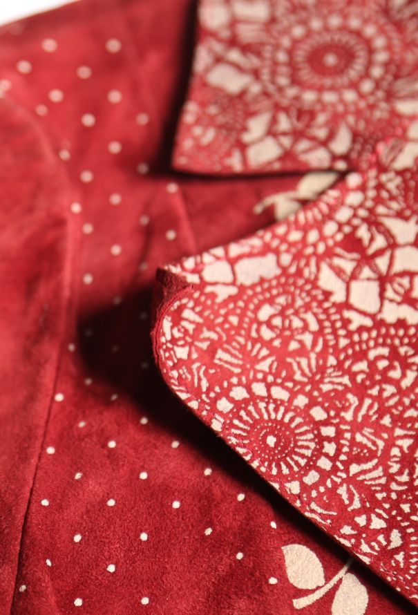 Roberto Cavalli 2002 Floral Suede Jacket - 7