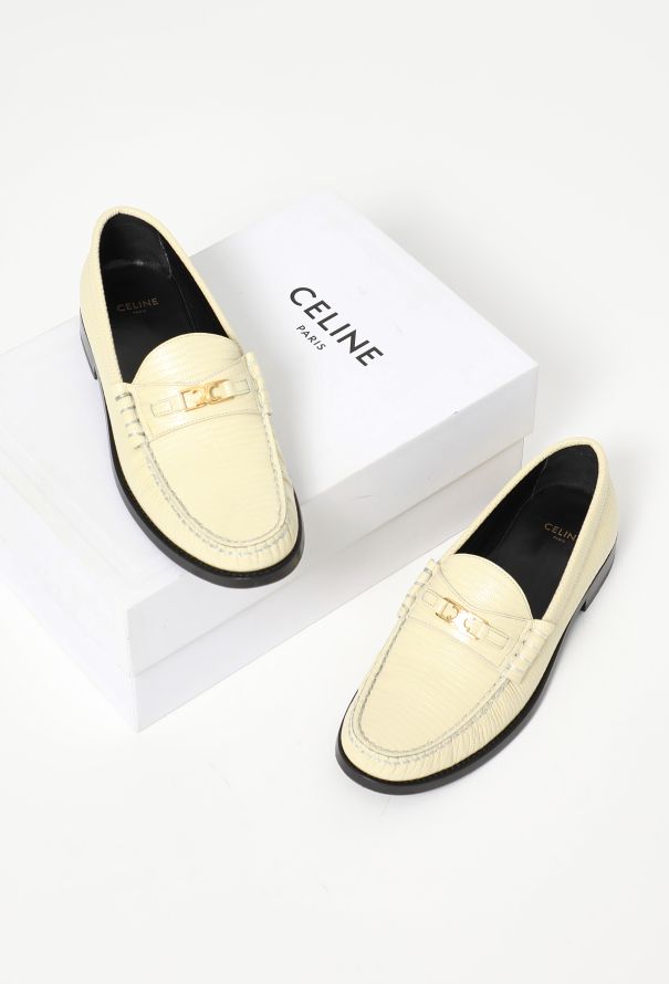 Céline Lizard Embossed Triomphe Loafers - 5