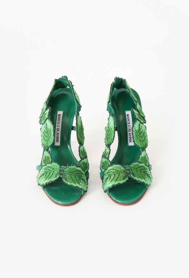 Manolo Blahnik Climatida Leaf Sandals - 3