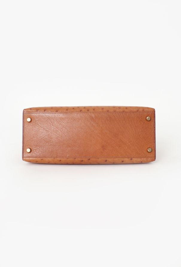 Hermès Gold Ostrich Sellier Kelly 28 - 10