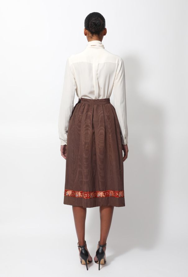 Saint Laurent 70s Floral Embroidered Flared Skirt - 3