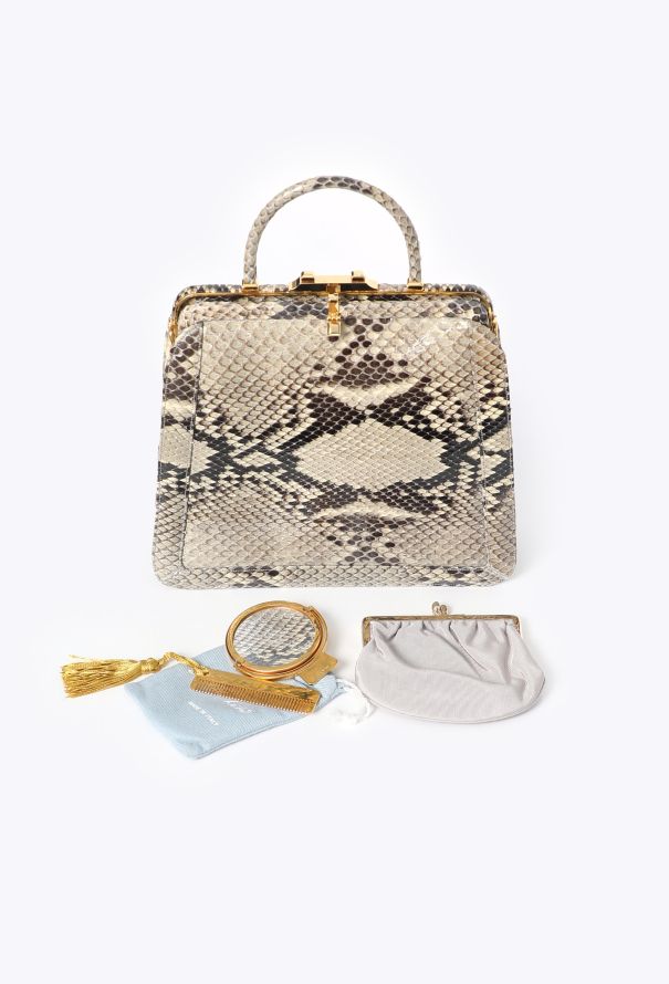 Judith Leiber Python Top-Handle Clutch Bag - 3