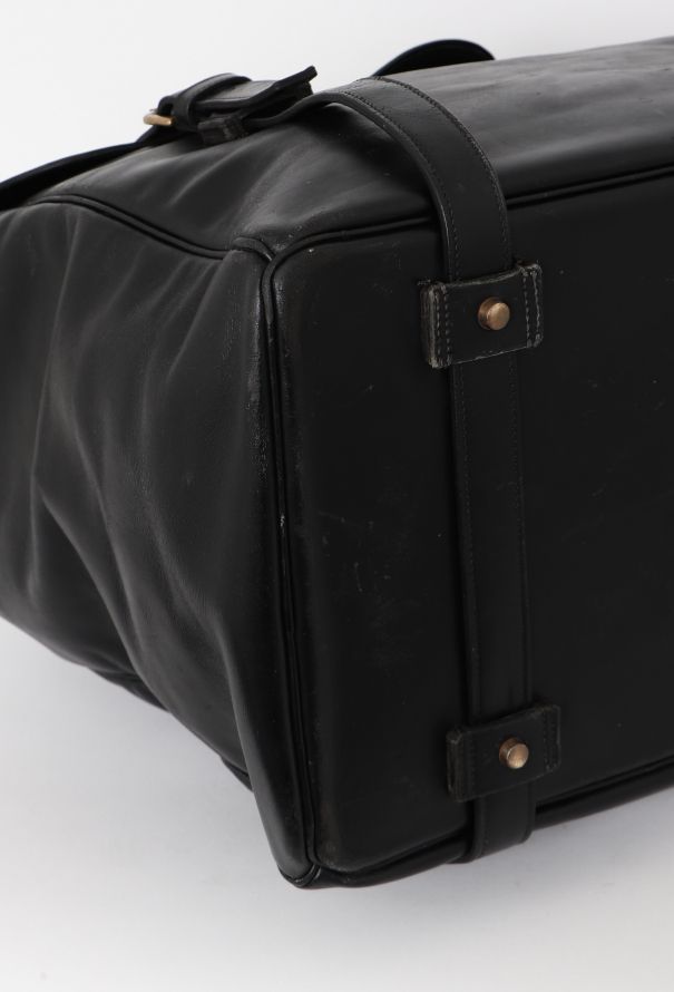 Hermès 1960s Black Calfskin Drag Travel Bag - 7