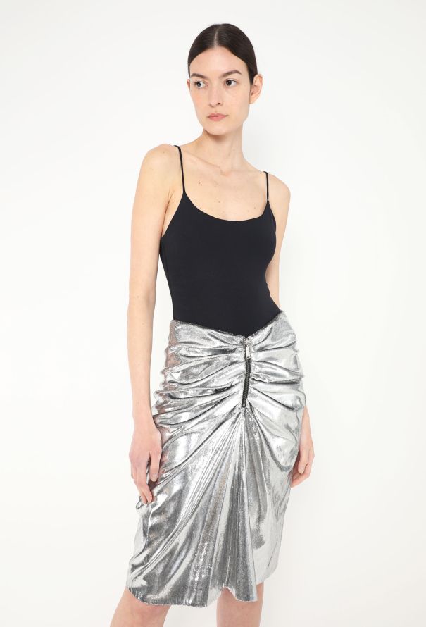 Saint Laurent 2017 Ruched Tinsel Skirt - 3
