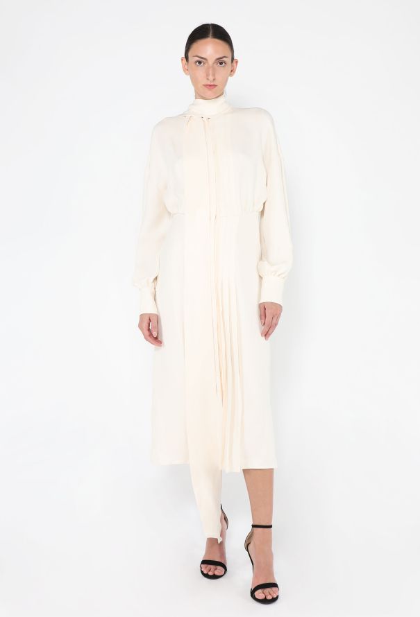 Valentino Pleated Silk Lavallière Dress - 3
