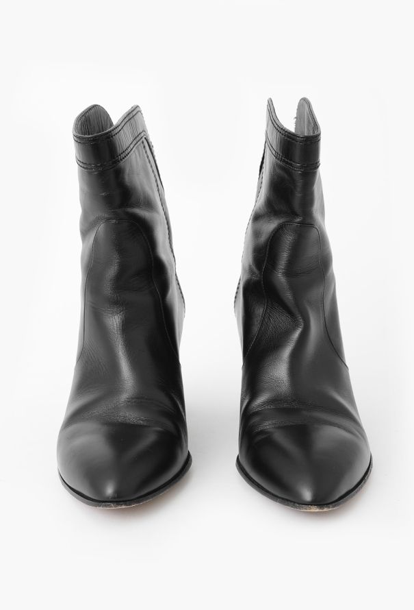 Chanel Classic Leather 'CC' Ankle Boots - 4