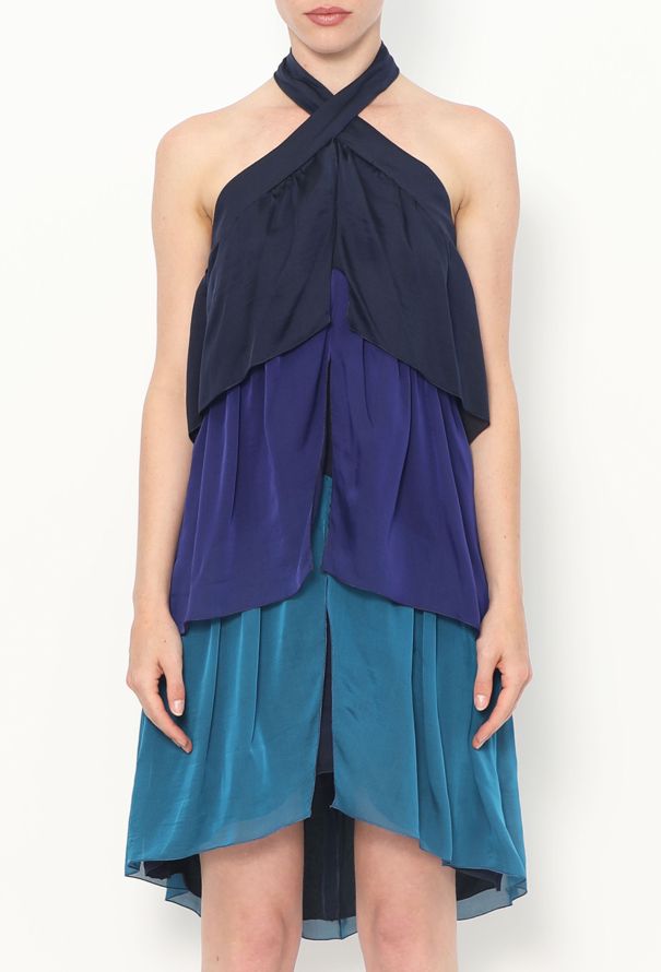 Azzaro Open-Back Silk Halter Dress - 3