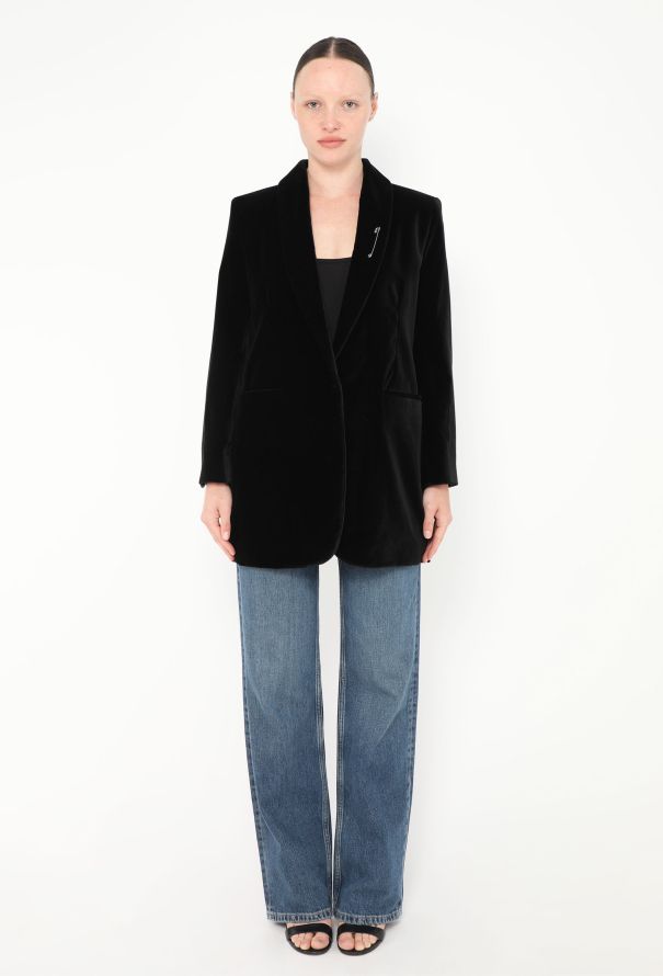The Row 2022 Jerry Velvet Brooch Jacket - 2