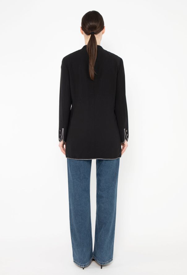 Chanel TIMELESS S/S 1996 Collarless Black Jacket - 7