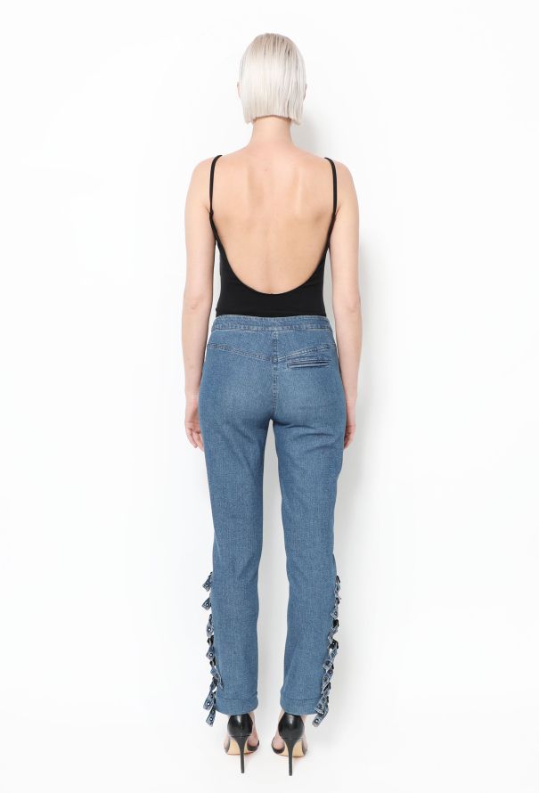Dior 2003 Buckled Eyelet Jeans - 3
