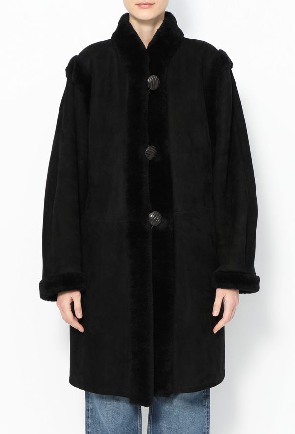 Saint Laurent Vintage Shearling Suede Coat - 3