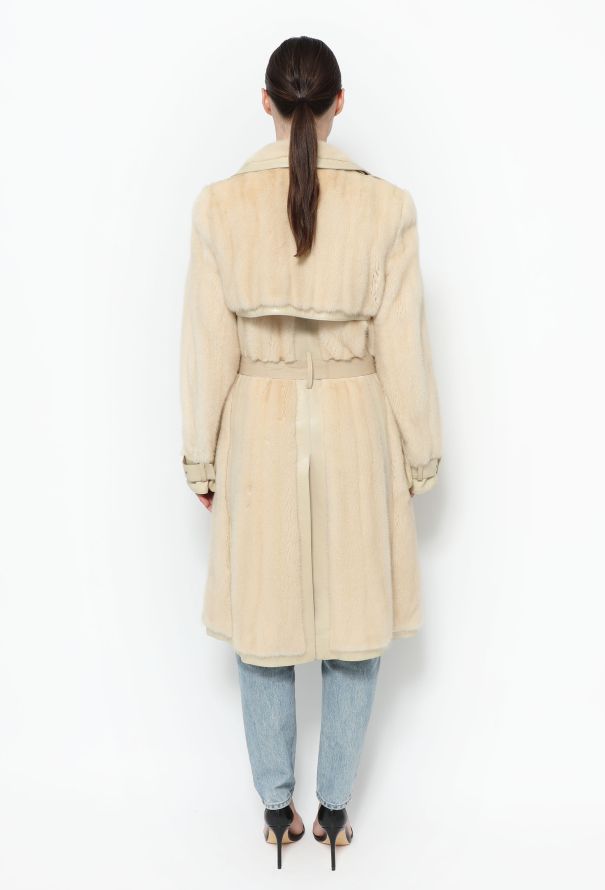 Dior F/W 2005 Leather Trim Mink Trench - 5