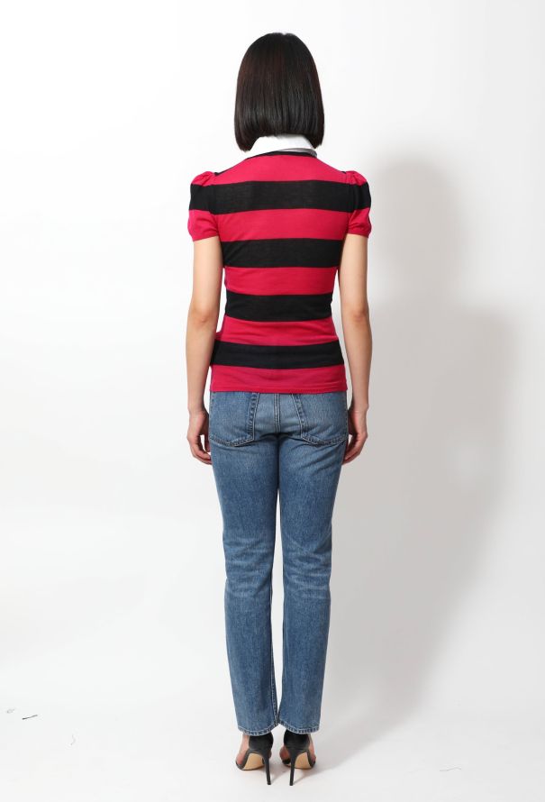 Gucci S/S 2006 Striped Cashmere Polo Top - 5