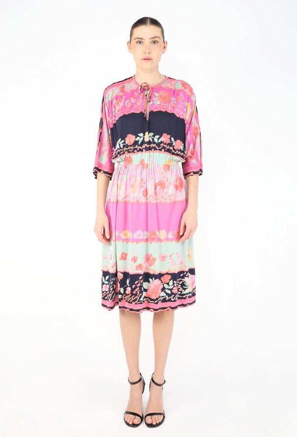 Leonard '70s Printed Silk Dress - 1