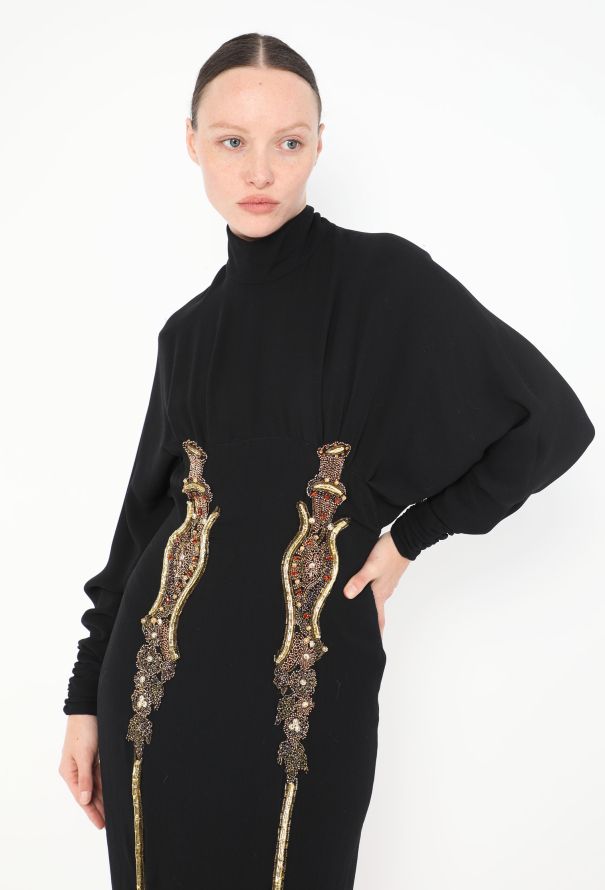 COLLECTOR Karl Lagerfeld F/W 1985 Embellished Dress - 3