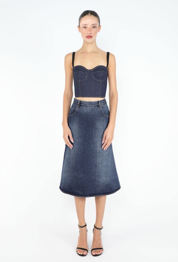 Dolce & Gabbana Denim Corset Bralette Top - 2