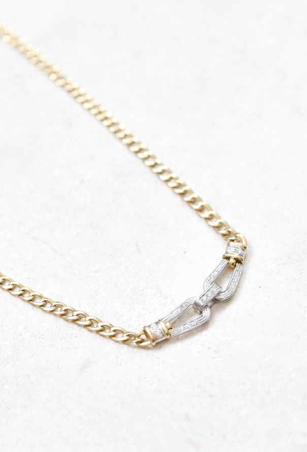 Vintage Fine Jewelry Vintage 18k Gold & Diamond Chainlink Necklace – 1980s - 4