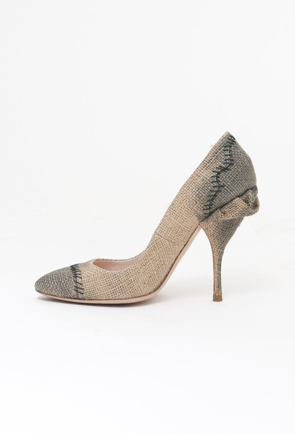 Miu Miu S/S 2009 Stitched Raffia Pumps - 4