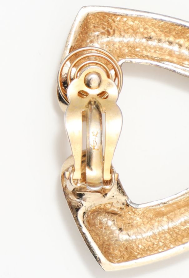 Saint Laurent Vintage Abstract Triangle Spring Earrings - 4