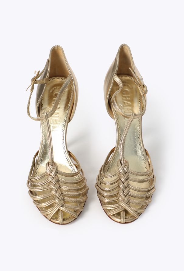 Chanel Metallic Braided Sandals - 2