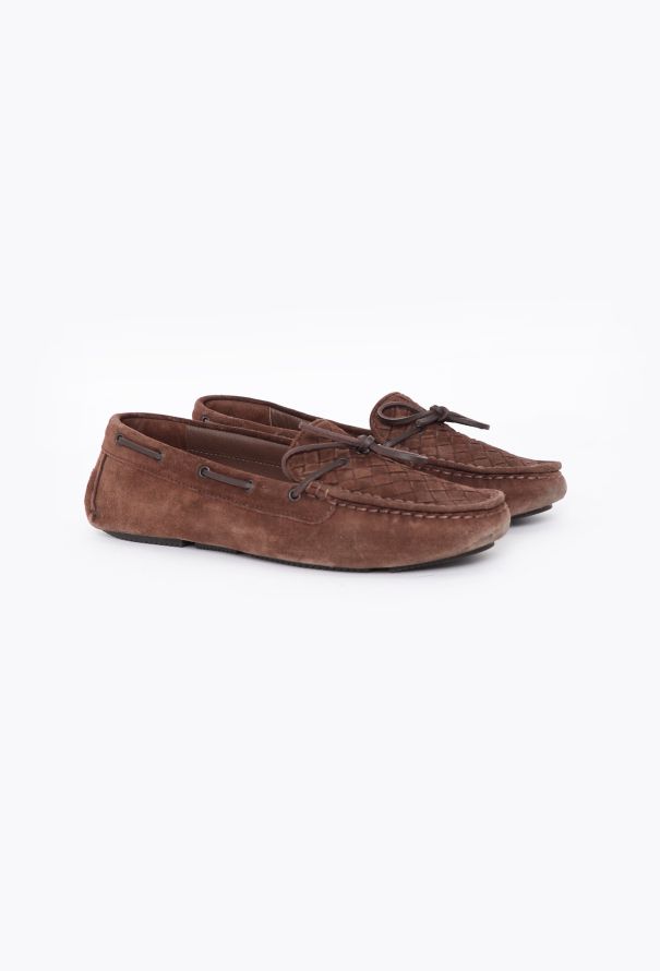 Bottega Veneta Suede Intrecciato Mocassins - 3