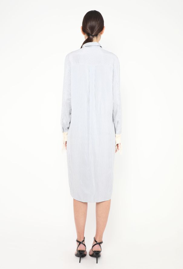 Loewe Fringed Cuff Silk Shirt Dress - 4