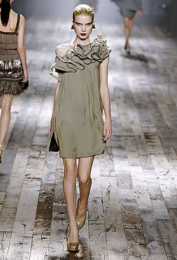 Lanvin S/S 2008 One-Shoulder Goddess Dress - 2
