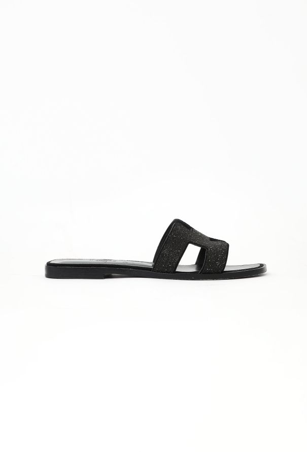 Hermès Embellished Leather Oran Sandals - 1