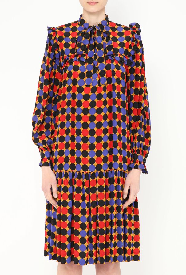 Saint Laurent Vintage Ruffled Polka Dot Dress - 3