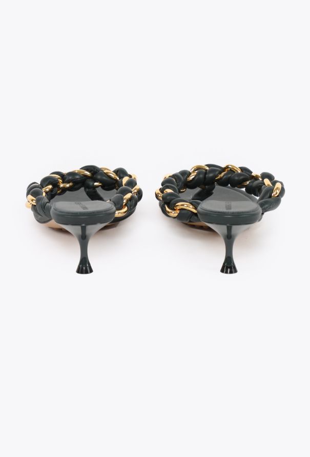 Bottega Veneta 2021 Braided Chainlink Kitten Sandals - 4