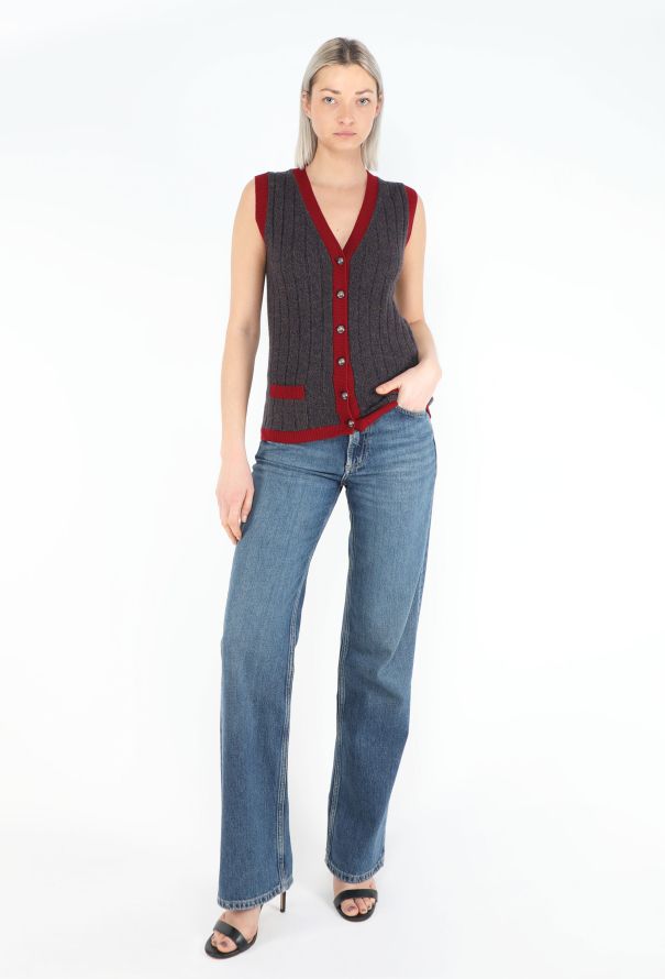 Chanel Rare F/W 1997 Cashmere Ribbed Vest - 3