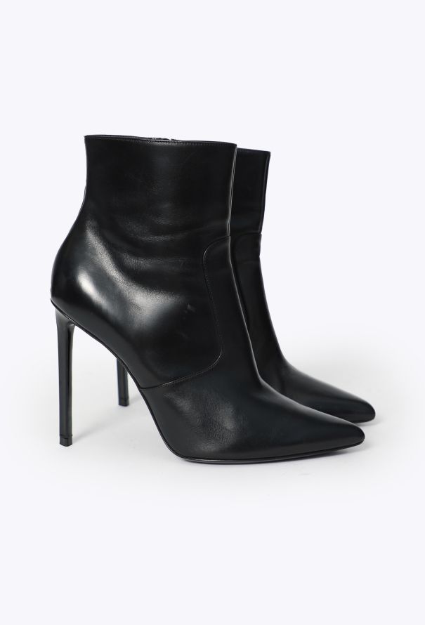 Céline Stiletto Leather Ankle Boots - 2