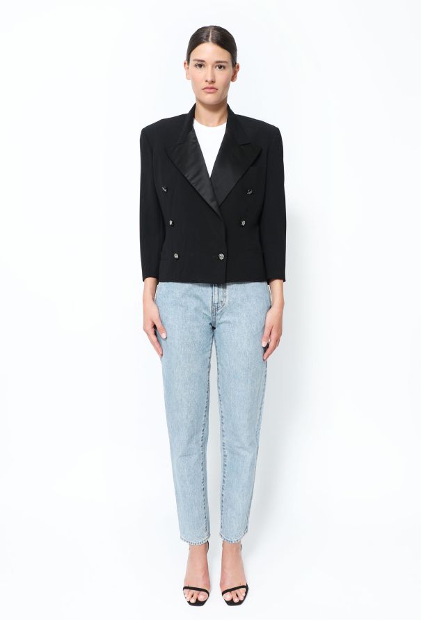 Gianni Versace '90s Embellished Smoking Blazer - 1