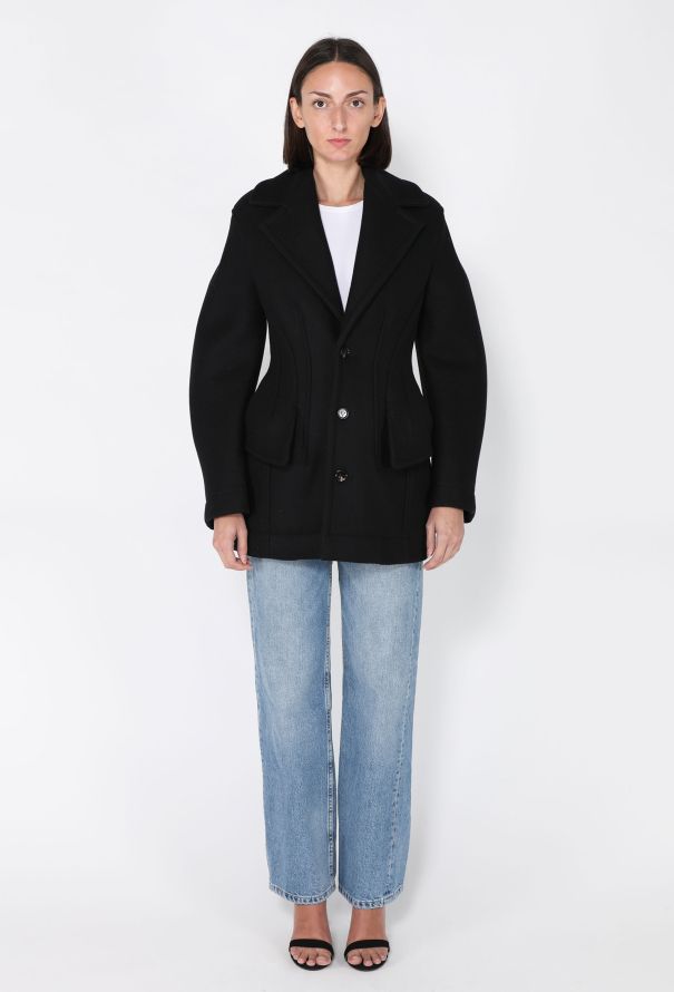 Bottega Veneta Hourglass Felted Coat, F/W 2023 - 1