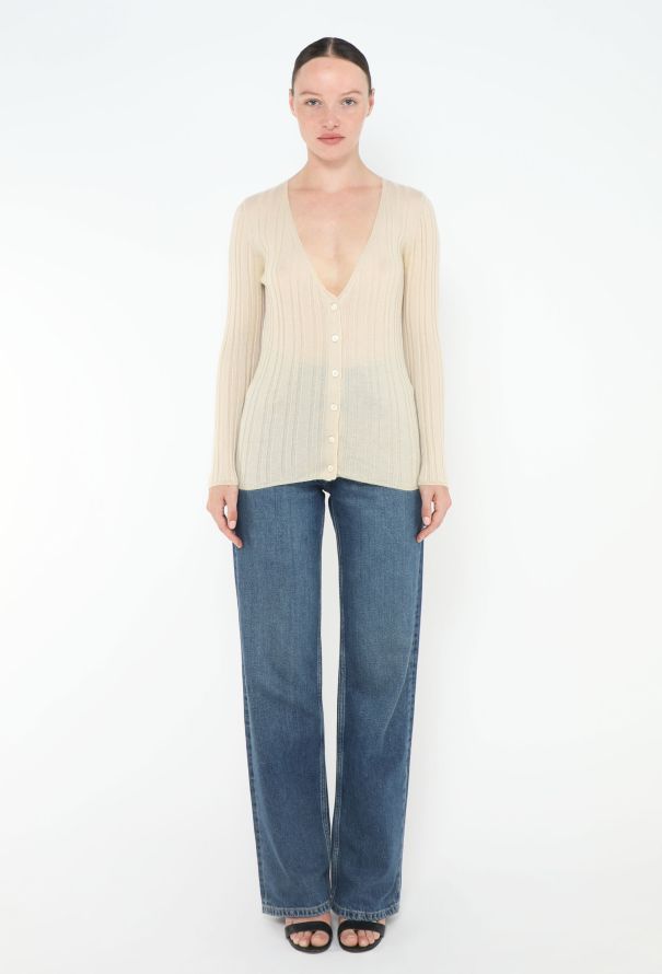 Prada '90s Ribbed Cashmere Cardigan - 2