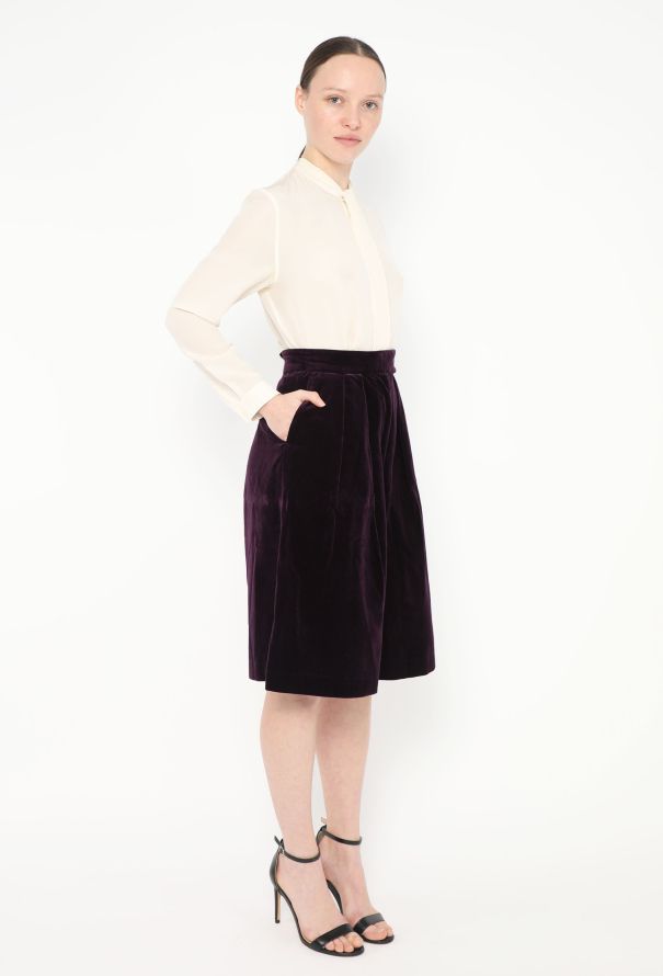 Dries Van Noten 2016 Velvet Pleated Shorts - 3