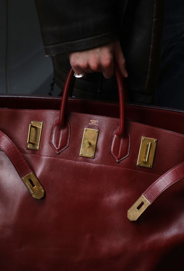 Hermès '80s Rouge H Box Haut à Courroies 50 - 3