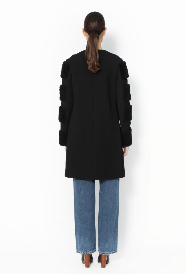 Céline Pre-Fall 2010 Black Shearling Coat - 6