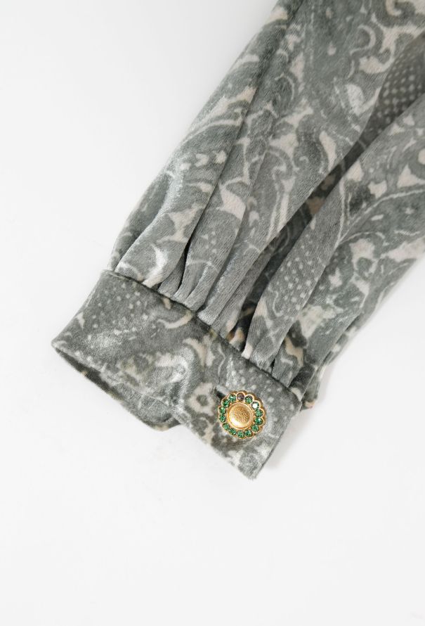 Givenchy Vintage Mink Trim Baroque Velvet Dress - 8